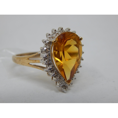 171 - 9ct Yellow Gold Gem Set Ring: Size O: Gross weight 3.26g