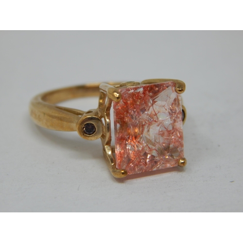 178 - 9ct Yellow Gold Gem Set Ring: Size O: Gross weight 4.95g