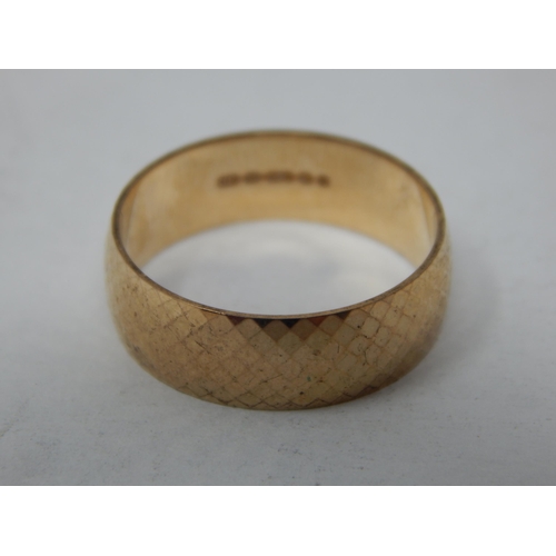 187 - 9ct Yellow Gold Wedding Ring: Size N: Weight 3.25g