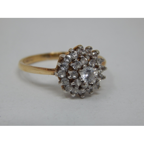 196 - 9ct Yellow Gold Gem Set Ring: Size O: Gross weight 2.40g