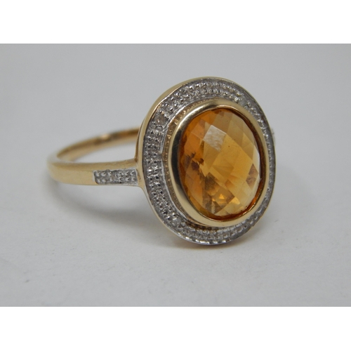 460 - 9ct Yellow Gold Gem Set Ring: Size O: Gross weight 3.70g