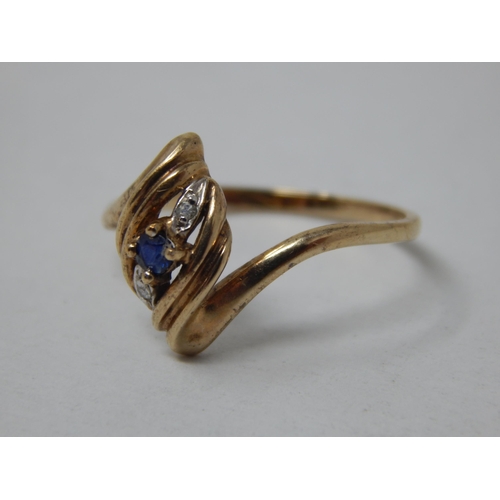 463 - 9ct Yellow Gold Gem Set Ring: Size L: Gross weight 1.60g