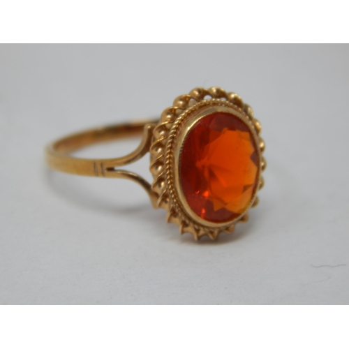 467 - 9ct Yellow Gold Gem Set Ring: Size O: Gross weight 1.91g