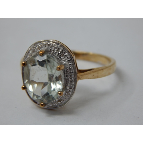 470 - 9ct Yellow Gold Gem Set Ring: Size O: Gross weight 3.13g