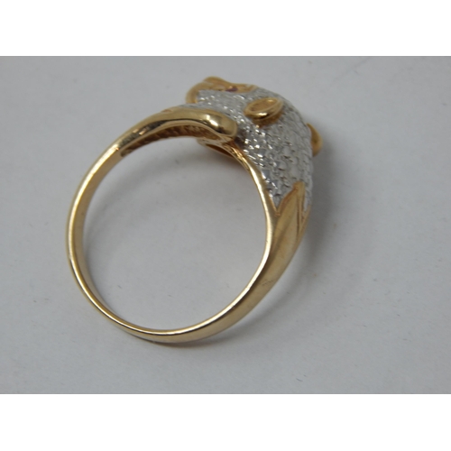 475 - 9ct Yellow Gold Gem Set Ring: Size N: Gross weight 5.12g