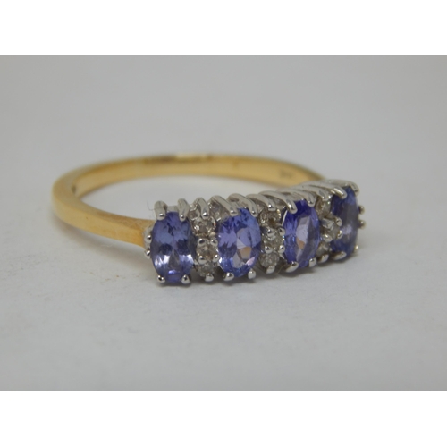 694 - 18ct Yellow Gold Gem Set Ring: Size O: Gross weight 3.53g