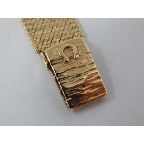 840 - Ladies 9ct Yellow Gold Omega Wristwatch: Gross weight 31.75g