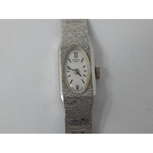 841 - Ladies 9ct White Gold Rotary Wristwatch: Gross weight 18.89g