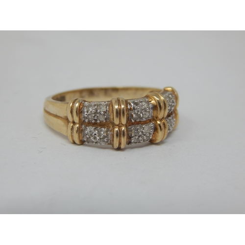 845 - 9ct Yellow Gold Gem Set Ring: Size O: Gross weight 2.97g