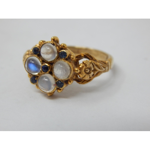 852 - 9ct Yellow Gold Gem Set Ring: Size O: Gross weight 4.56g