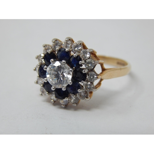 857 - 9ct Yellow Gold Gem Set Ring: Size M: gross weight 2.96g