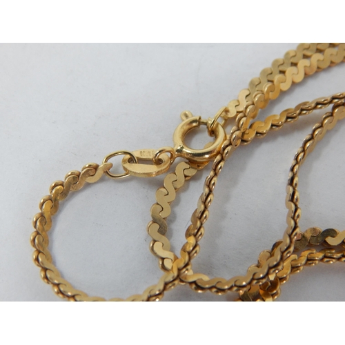 884 - 18ct Yellow Gold Neck Chain: Length 48cm: weight 8.57g