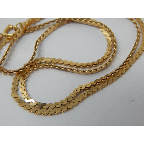 884 - 18ct Yellow Gold Neck Chain: Length 48cm: weight 8.57g