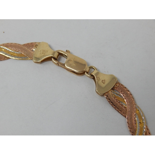 888 - 9ct Yellow & Rose Gold Bracelet: Length 18cm: weight 5.68g