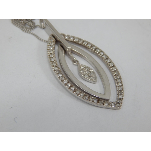 890 - 9ct White Gold Pendant on 9ct White Gold Chain (42cm) Gross weight 4.17g