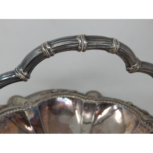 803 - 19th Century Aesthetic Silver Plated Swing Handle Fruit Basket/Centrepiece