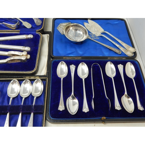 807 - A Quantity of Cased & Loose Silver Plated Flatware (lot)