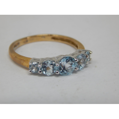 930 - 9ct Yellow Gold Gem Set Ring: Size N: Gross weight 1.89g