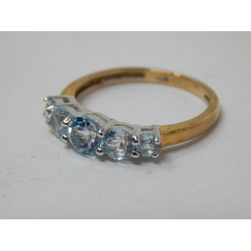 930 - 9ct Yellow Gold Gem Set Ring: Size N: Gross weight 1.89g