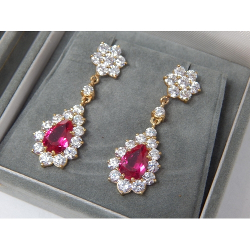 947 - Two Pairs of 9ct Gold Drop Earrings in presentation cases