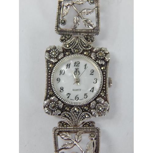 985 - Ladies Hallmarked Silver Wristwatch & Bracelet together with a Further Wristwatch, the Bezel Set wit... 