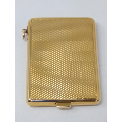 978 - 18ct Yellow Gold Engine Turned Vesta/Match Safe: Hallmarked Birmingham 1929 by William Neale: In Goo... 