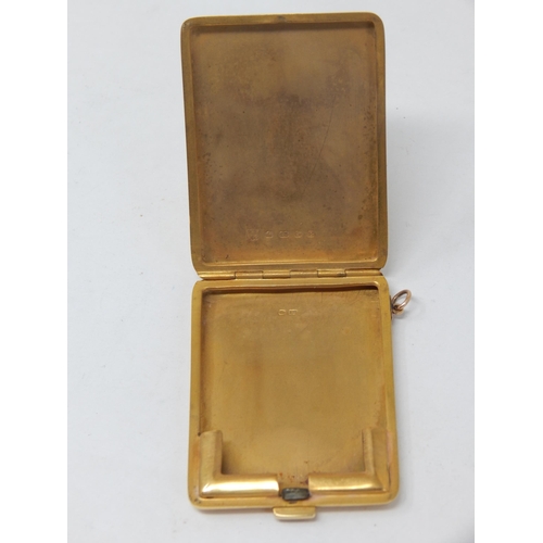 978 - 18ct Yellow Gold Engine Turned Vesta/Match Safe: Hallmarked Birmingham 1929 by William Neale: In Goo... 