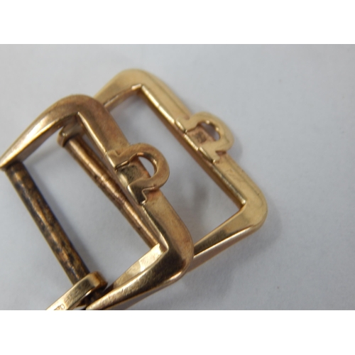 107 - 9ct Gold Rolex Watch Strap Buckle together with 2 x 9ct Gold Omega Watch Strap Buckles: Weight 7.7g