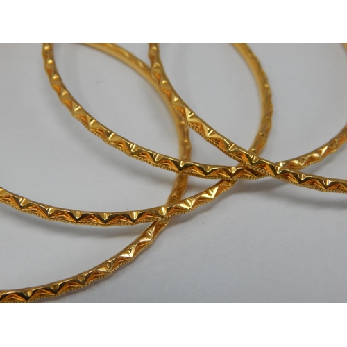 111 - 4 x 22ct Yellow Gold Bangles: Weight 47.38g