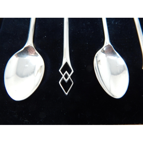 114 - Set of 6 Silver Coffee Spoons Hallmarked Birmingham 1940 by A. J Bailey in Original Fitted Case