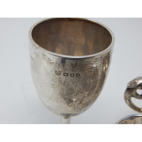 116 - Small Group of Hallmarked Silver to Include an Egg Cup, Trophy Cups & Spoons: Various Dates & Makers... 