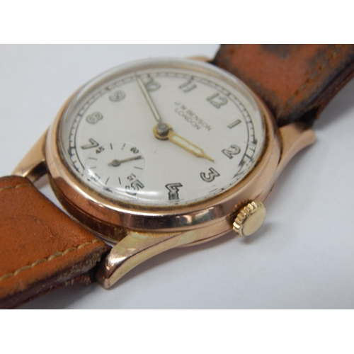 122 - J.W Benson 9ct Gold Gentleman's Wristwatch with Subsidiary Seconds Dial: Working When catalogued