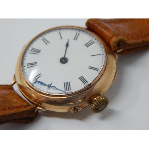 126 - Gentleman's 14ct Gold Wristwatch A/F