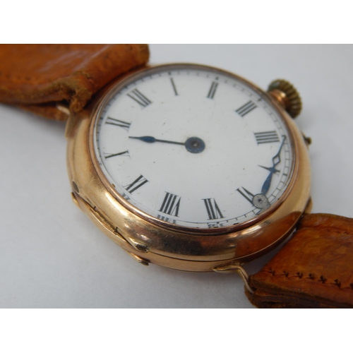 126 - Gentleman's 14ct Gold Wristwatch A/F