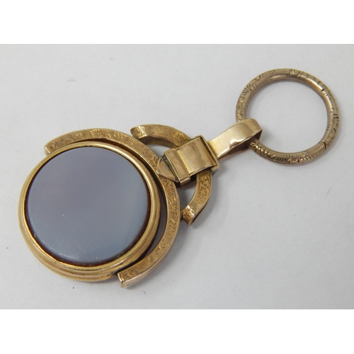 129 - Unmarked Gold Swivel Fob: Gross weight 8.85g