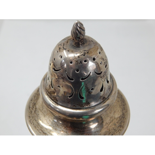 140 - Edwardian Silver Sugar Caster Hallmarked Birmingham 1907 with Loaded Base: gross weight 147g