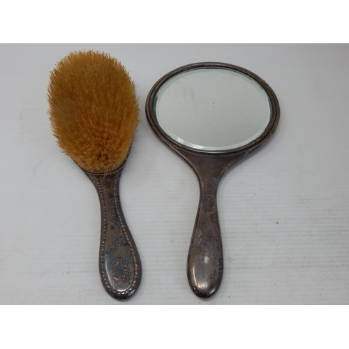 145 - Silver Dressing Table Mirror & Brush Hallmarked Birmingham 1911/19