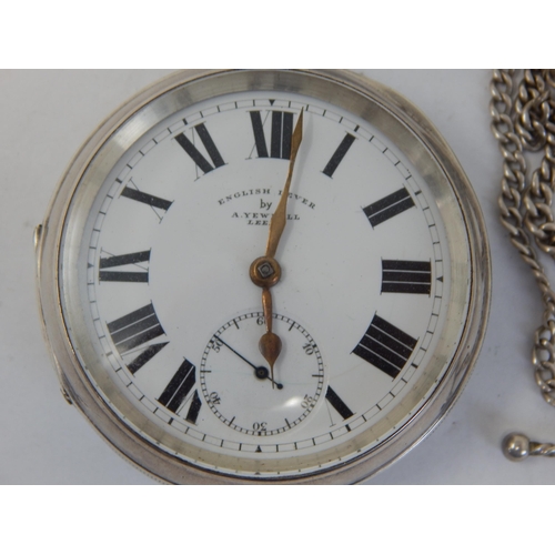 153 - Gentleman's Hallmarked Silver Key Wind Open Face Pocket Watch with Subsidiary Seconds Dial & Silver ... 