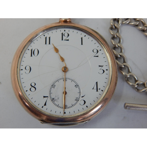 154 - Gentleman's Hallmarked Silver Top Wind Open Face Pocket Watch with Subsidiary Seconds Dial & Silver ... 