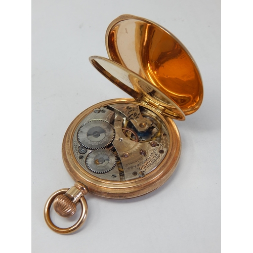 156 - Gentleman's Waltham Gold Plated Top Wind Full Hunter Pocket Watch with Subsidiary Seconds Dial