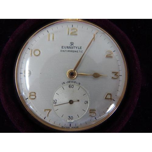 160 - Gentleman's Gold Plated Top Wind Open Face Pocket Watch with Subsidiary Seconds Dial in Watch Case