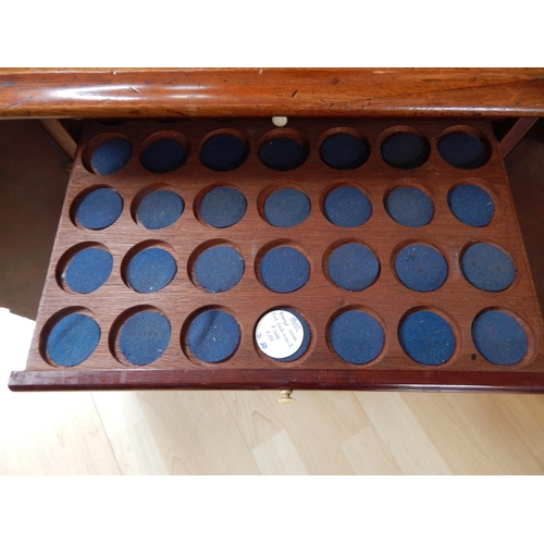 95 - Late Victorian Two Door Coin Cabinet with 22 Inner Coin Drawers & one lower drawer: Measuring 50cm h... 