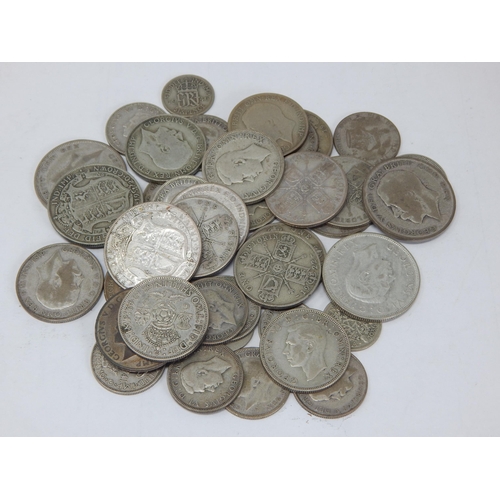 96 - A Collection of Pre 1947 Silver Coinage: Weight 338g