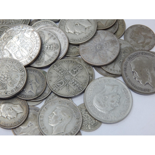 96 - A Collection of Pre 1947 Silver Coinage: Weight 338g