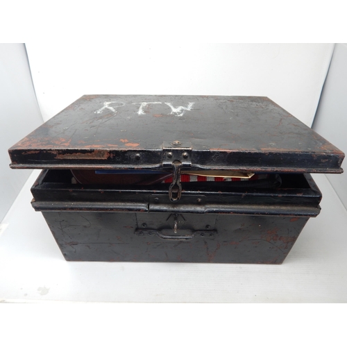 166 - A Tin Trunk Containing a Personal Collection of Military Items Mainly Relating to London Scots Regim... 