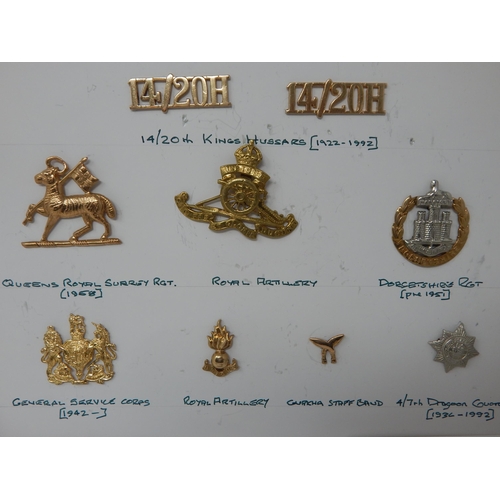 170 - A Collection of Military Badges, All written up on sheets (lot)