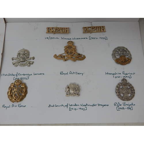 170 - A Collection of Military Badges, All written up on sheets (lot)