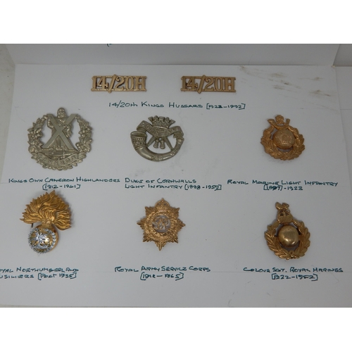 170 - A Collection of Military Badges, All written up on sheets (lot)