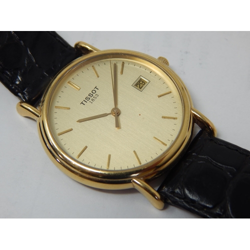 174 - 18ct Gold Gentleman's Tissot 1853 Gold Collection Wristwatch with Champagne Dial & Date Aperture on ... 