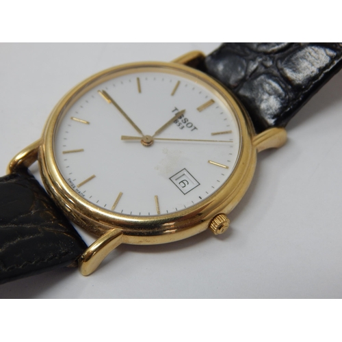 175 - 18ct Gold Gentleman's Tissot 1853 Gold Collection Wristwatch with White Dial & Date Aperture on Orig... 